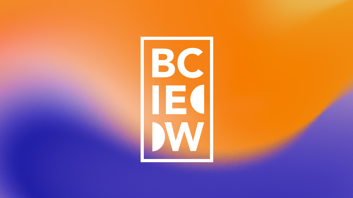 The BCIEW logo on an abstract gradient background.